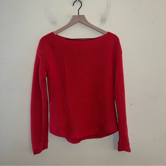 LAUREN RALPH LAUREN boat neck large knit sweater M preppy - Picture 3 of 5
